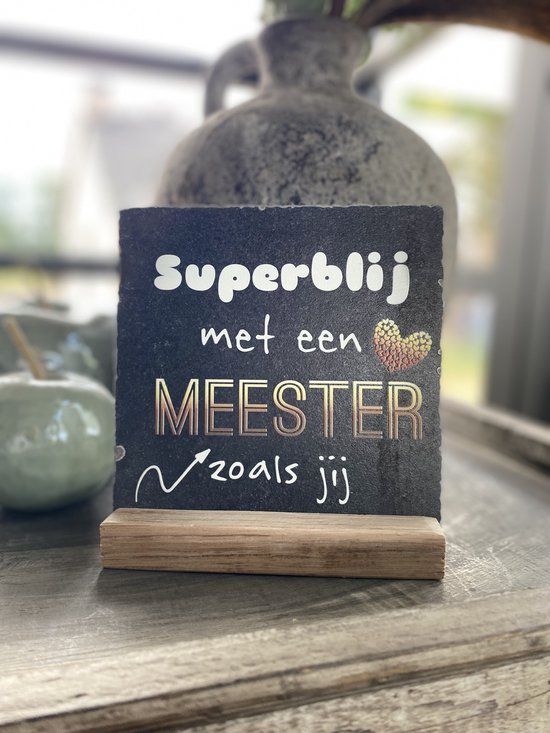 Tegeltje Superblij met een meester zoals jij - bedankt - school - leerkracht - einde schooljaar - cadeau