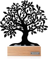 Lifestaal® - Ornament op voet - Decoratie woonkamer - Levensboom - Woondecoratie - 26 x 23 cm