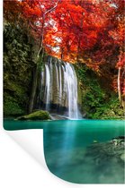 Stickers muraux - Film autocollant - Cascade - Arbre - Rouge - Automne - Water - 80x120 cm - Film adhésif - Stickers muraux chambre enfant - Papier peint autocollant - Papier peint autocollant - Film autocollant