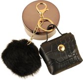 Tassen Hanger Pompom en Mini Bag | Zwart | Tassen accessoire | Tassen decoratie | Cadeautip