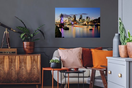 Stickers muraux - Film autocollant - Londres - Tower Bridge - Angleterre - 90x60 cm - Film adhésif - Stickers muraux Chambre d'enfant - Papier peint autocollant