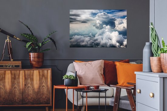 Sticker Muursticker Nuages - Nuageux - 90x60 cm - film adhésif autocollant - sticker mural repositionnable