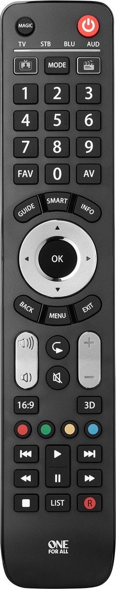 One For All Smart Control 5 télécommande IR Wireless Acoustique, Cable,  DTT, DVD/Blu-ray, console de jeux, Système home cinema