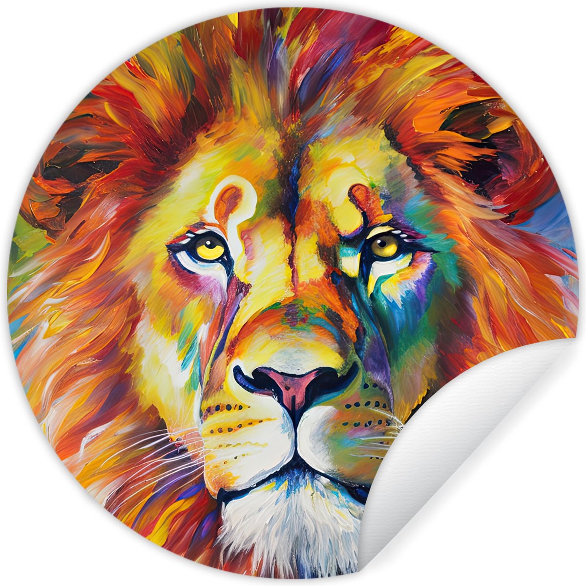 WallCircle - Stickers muraux - Cercle Papier Peint - Lion