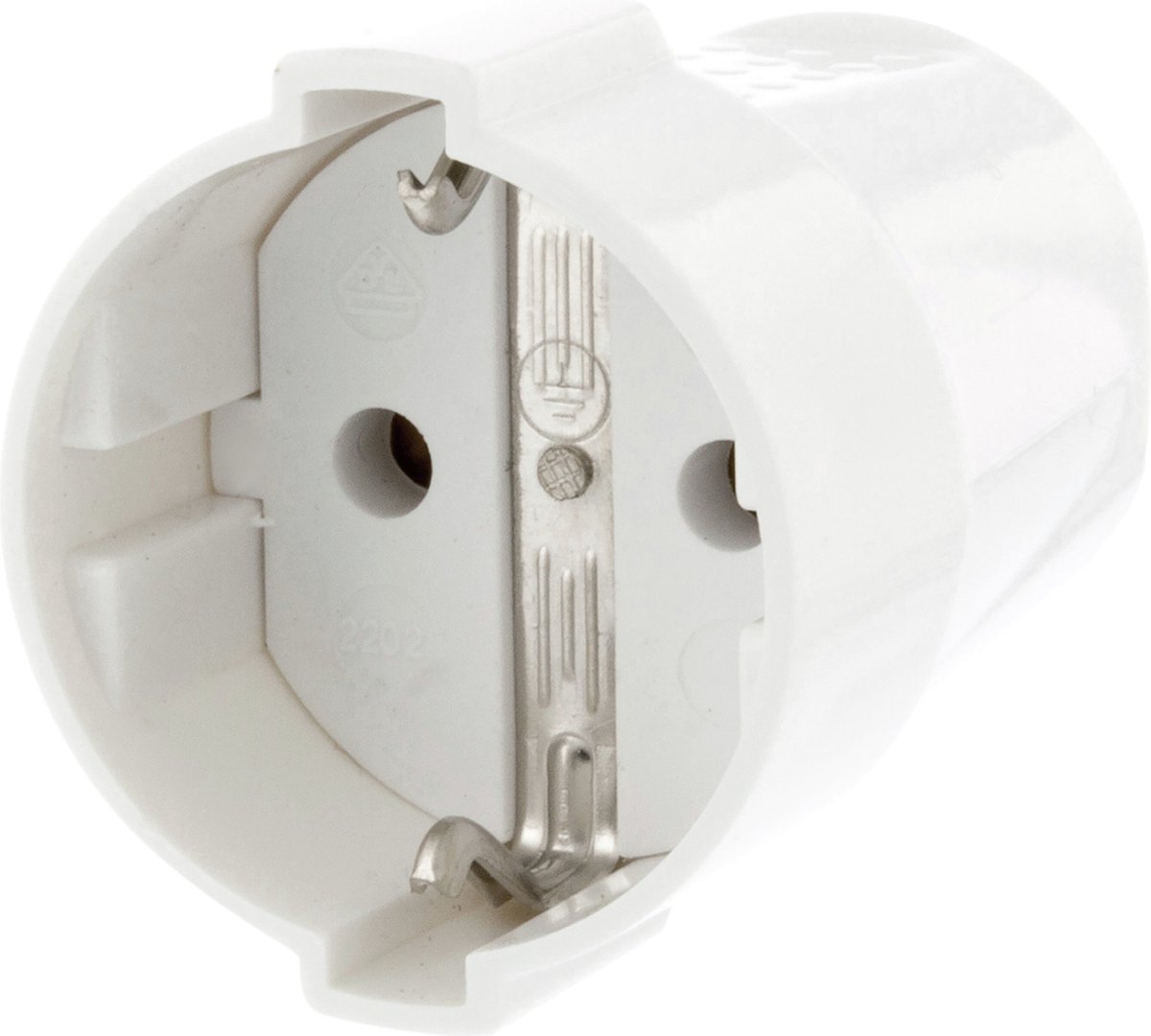 Scanpart losse contrastekker geaard - Voor snoer - 250 V - Recht -Wit - 10A 16A