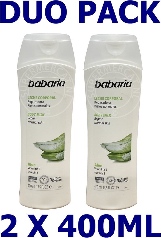 DUOPACK Babaria Leche Corporal Aloe Vera 400ml Bodymilk uit Spanje | bol