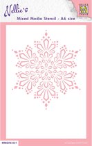 Nellie Snellen Stencil A6 Size Christmas Snow Crystal