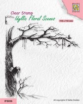 IFS056 - Nellie Snellen Clear Stamp Icy Tree - achtergrond stempel kale boom met ijs - ijspegels - kerst - Idyllic floral scenes - kerstmis - winter