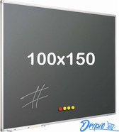 Krijtbord PRO - Magnetisch - Schoolbord - Eenvoudige montage - Geëmailleerd staal - Grijs - 100x150cm -