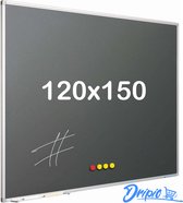 Krijtbord PRO - Magnetisch - Schoolbord - Eenvoudige montage - Geëmailleerd staal - Grijs - 120x150cm -