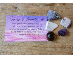 Edelsteen set, Anxiety & Stress, Paniek, Rust, Overspannen, Burnout