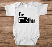 Soft Touch Rompertje met tekst - the Godfather | Baby rompertje met leuke tekst | | kraamcadeau | 0 tot 3 maanden | GRATIS verzending