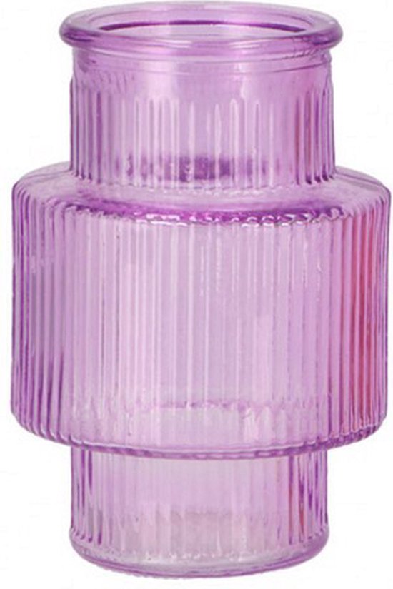 Cactula vase en verre de verre coloré Lila 15 x 21 cm
