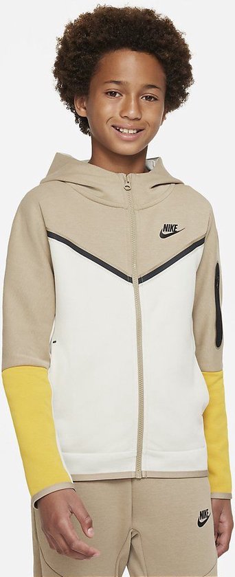 Nike Sportswear Tech Fleece Hoodie Kids Khaki Light Bone Maat 128/140