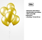 50x Ballonnen 12 inch pearl geel 30cm - biologisch afbreekbaar - Festival feest party verjaardag landen helium lucht thema