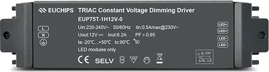 EUCHIPS - TRIAC - dimbare LED driver - 12V 75W 6.2A