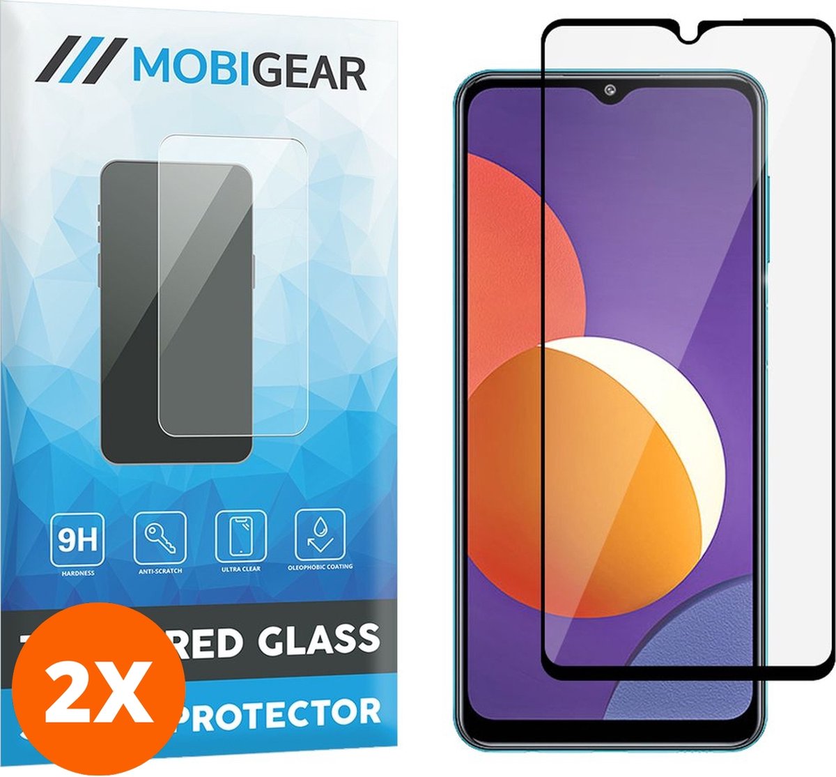 Mobigear Screenprotector geschikt voor Samsung Galaxy M12 Glazen | Mobigear Premium Screenprotector - Case Friendly - Zwart (2-Pack)