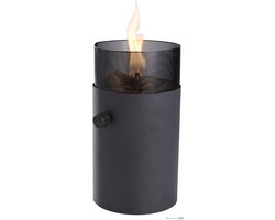UGAS Gaslantaarn zwart 31cm hoog met decoratiestenen 16x31cm