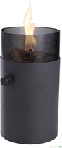 Lanterne à gaz UGAS noire 31cm de haut avec pierres décoratives 16x31cm + cartouche de gaz 190 grammes GRATUITE