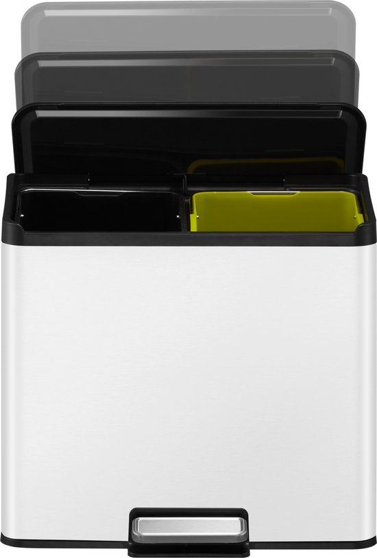 EKO Prullenbak Essential 15+15 Litre - Wit - Poubelle de tri des déchets