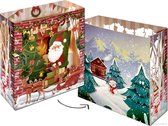 Popcards popupkaarten – Doorkijk Kerstkaart met Cadeautjes en Kerstman Kerstboom Haardvuur pop-up kaart 3D wenskaart