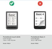 E-reader Hoes geschikt voor PocketBook Basic Touch - Sleepcover - Auto/Wake functie - Magnetische sluiting - Rood