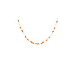 Ketting - Stenen kralen - collier - Beach collectie - Orange - Yehwang