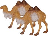 Euromarchi kameel miniatuur beeldjes - 2x - 12 cm - dierenbeeldjes
