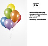 25x Ballonnen 12 inch pearl assortie 30cm - biologisch afbreekbaar - Festival feest party verjaardag landen helium lucht thema