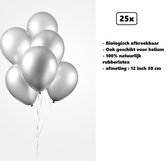 25x Ballons 12 pouces perle argent 30cm - biodégradable - Festival party fête anniversaire pays thème air hélium