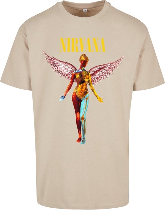 Mister Tee Nirvana - In Utero Oversize Heren T-shirt - XS - Creme