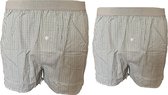 Embrator 2-pack mannen Boxershort Loose Fit geweven katoen wit/groen/grijs M