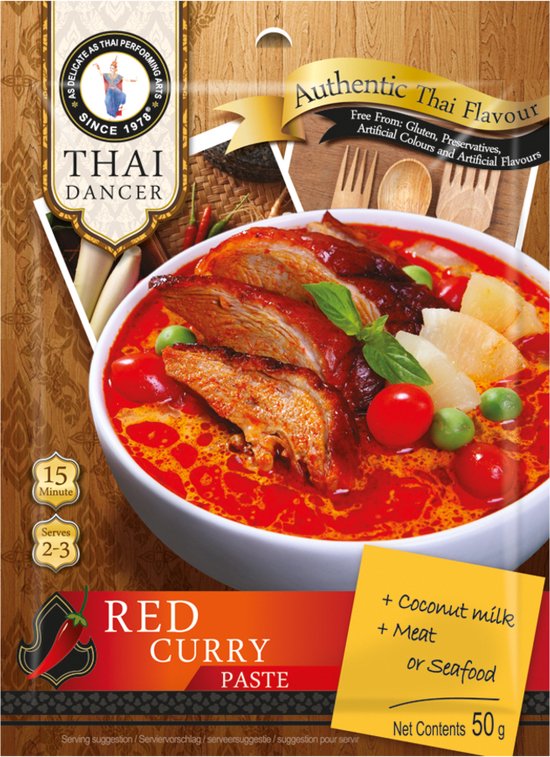 Thai Dancer Currypasta rood 50 g | bol