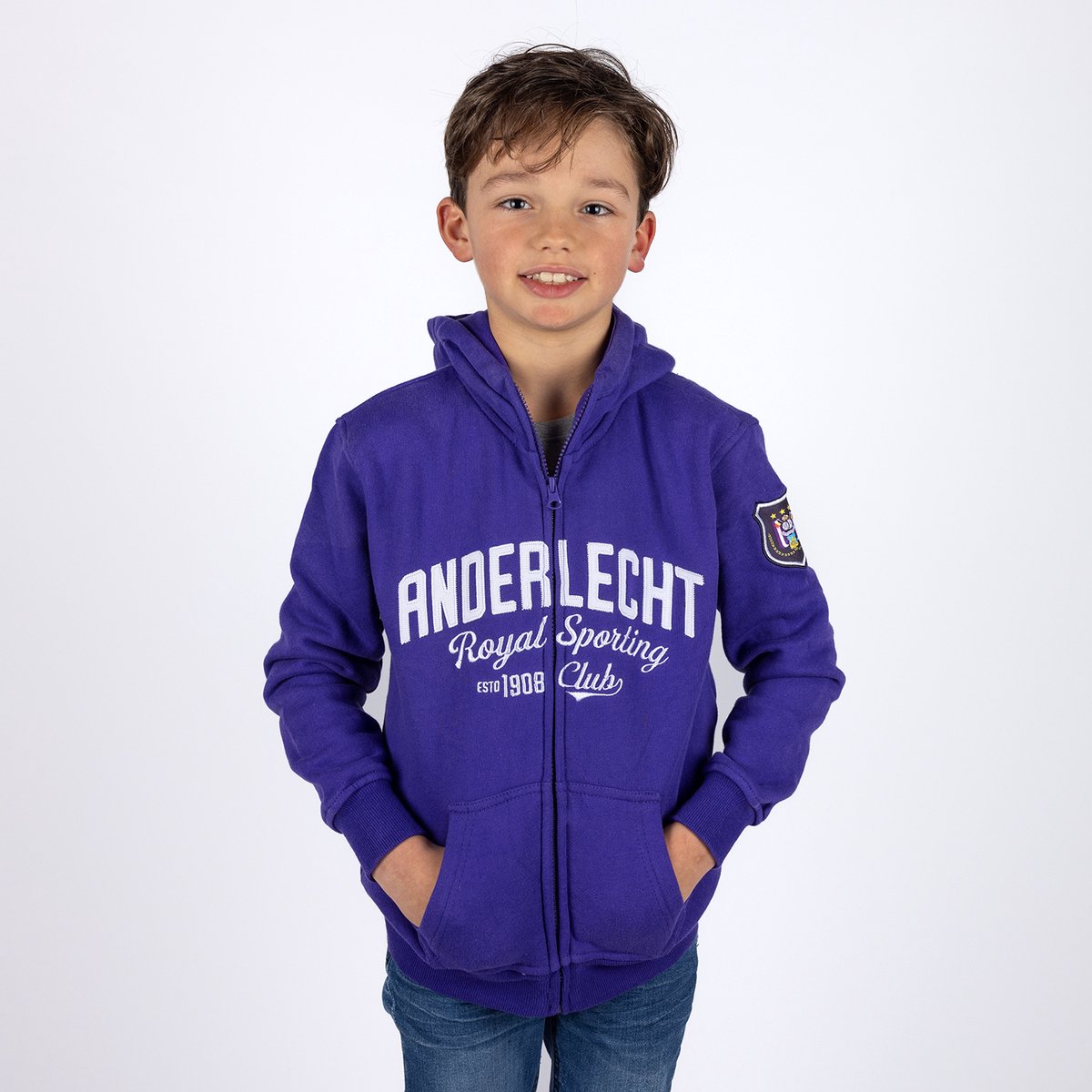 Paarse hoodie kids RSC Anderlecht maat 158/164 (13 a 14 jaar)