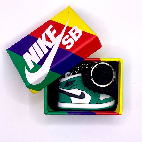 Sneaker Sleutelhanger Inclusief Box - Nike Dunk High Malachite/Black-White - Sneakerhead Cadeau