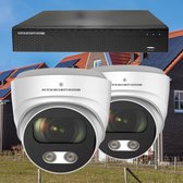 Draadloze Camerabeveiliging - Sony 5MP - 2K QHD - Set 2x Audio Dome - Wit - Binnen & Buiten - Met Nachtzicht - Incl. Recorder & App