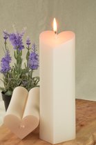 Candles by Milanne: Hartenkaars PERL MAT WIT, hoogte: 18cm - BEKIJK VIDEO