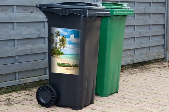 Autocollant pour conteneur Plage - Canoë - Palmier - Tropical - 40x60 cm - Autocollant Kliko