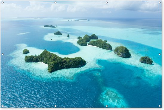 Tropische eilanden luchtfoto - Tuinposter