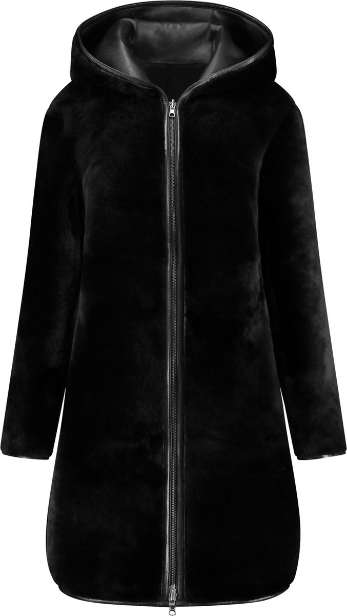 LEATHER HYPE - omkeerbare lammy coat dames - winter jas - maat XL