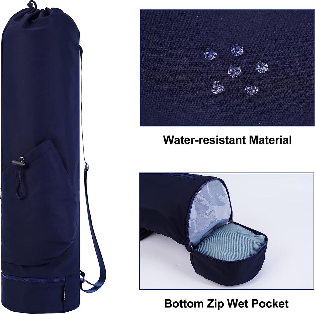 Sac De Yoga YOGAKLAR En Coton - Bandoulière Réglable, Extension Pour Tapis Larges, Poche Accessoires