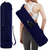 sac de yoga avec compartiment humide et sac pour bouteille d'eau sac de sport femme bandoulière réglable gym sac de yoga pour pilates tapis de yoga et accessoires de yoga bleu marine