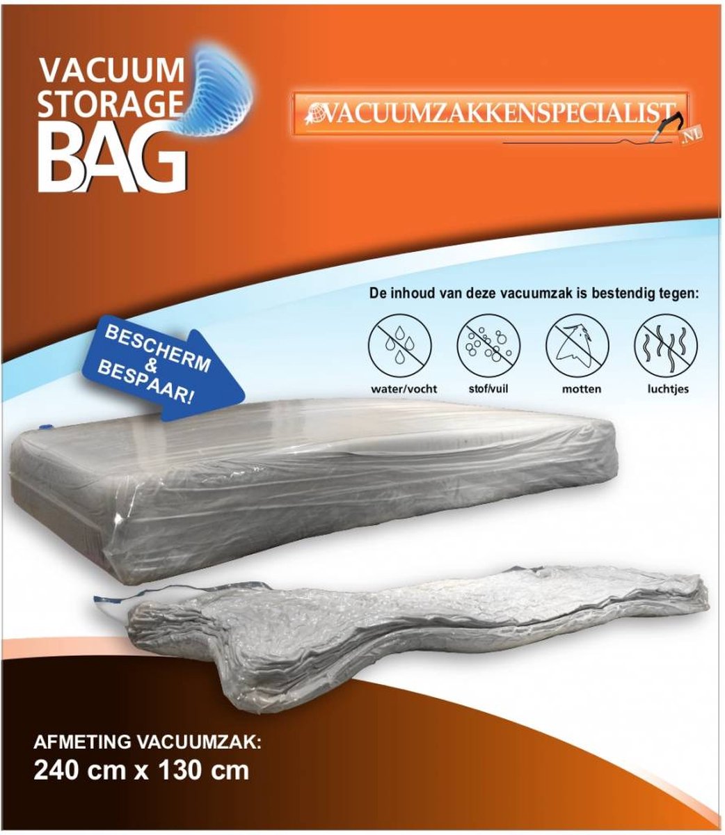 Vacuumzak voor Matras 240X130, vacuumzak voor eenpersoonsmatras, matras vacuumzak, matras opbergzak, matras vacuum verpakken