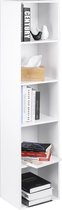 Boekenkast Feodosiy - Opbergrek -5 Lagen - Open Planken - Kantoor - Woonkamer - Slaapkamer - 30x24x132 cm - Wit