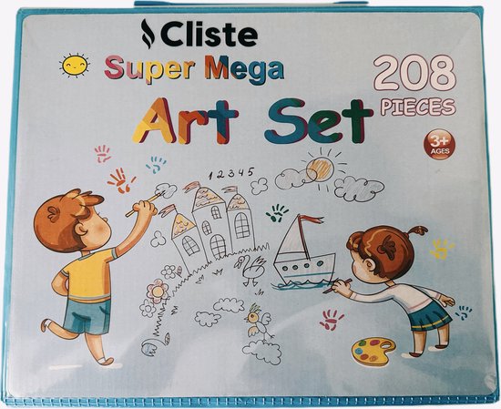 Coffret de dessin - 208 pièces - Art Set - Coffret de créativité pour  enfants 