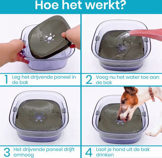 Drinkbak Hond Waterbak Hond Anti Knoei Verminderd Slobberen Honden Waterbak bol