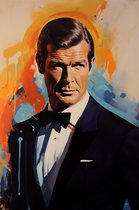 Roger Moore Poster | James Bond Poster | Acteur Poster | Film Poster | Portret Poster | Woondecoratie | 51x71cm | Geschikt om in te Lijsten