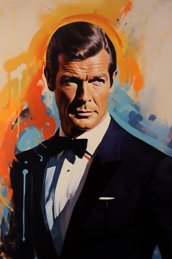 Roger Moore Poster | James Bond Poster | Acteur Poster | Film Poster | Portret Poster | Woondecoratie | 50x70cm | S655 | Geschikt om in te lijsten