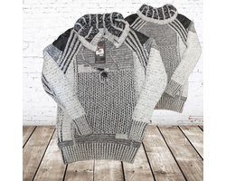 Stoere herentrui met col wit S -Violento-S-Truien en sweaters