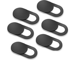 Webcam Cover - Privacy schuifje - Bedek Webcam - Geschikt voor Macbook, Laptop, Tablet & Telefoon - Zwart - 6 stuks